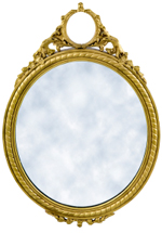 A narcissist is looking outward (to a mirror) instead of toward their partner. 
